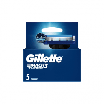GILLETTE skustuvo galvutės MACH 3 TURBO, 5 vnt.