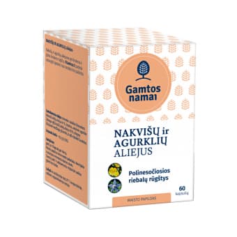 NAKVIŠŲ IR AGURKLIŲ ALIEJUS, 60 minkštų kapsulių